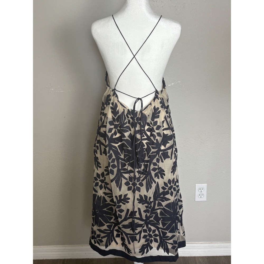 Hoss Intropia Cotton Blend Embroider Midi Dress 44 L Halter Resort Boho Vacation - Picture 4 of 8